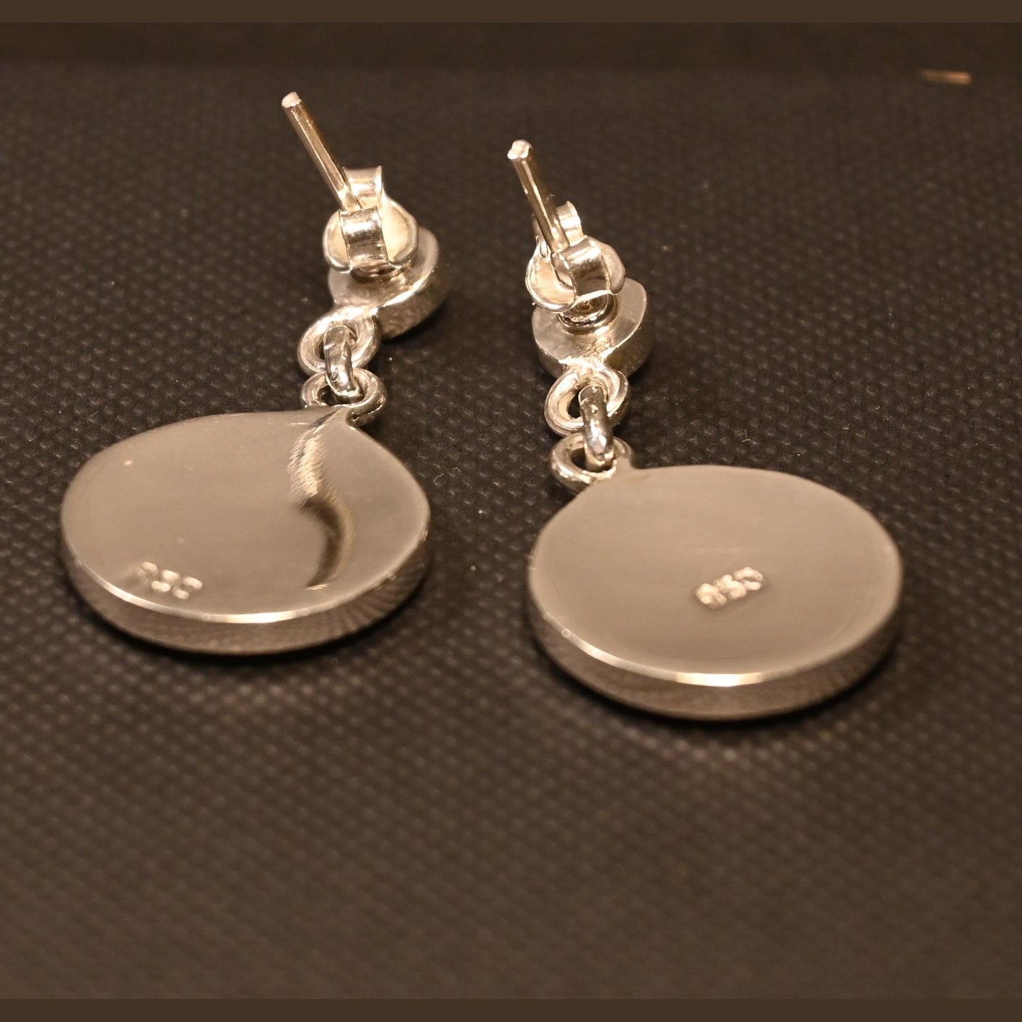 Ohrringe mit Wassermotiv, 950er Silber