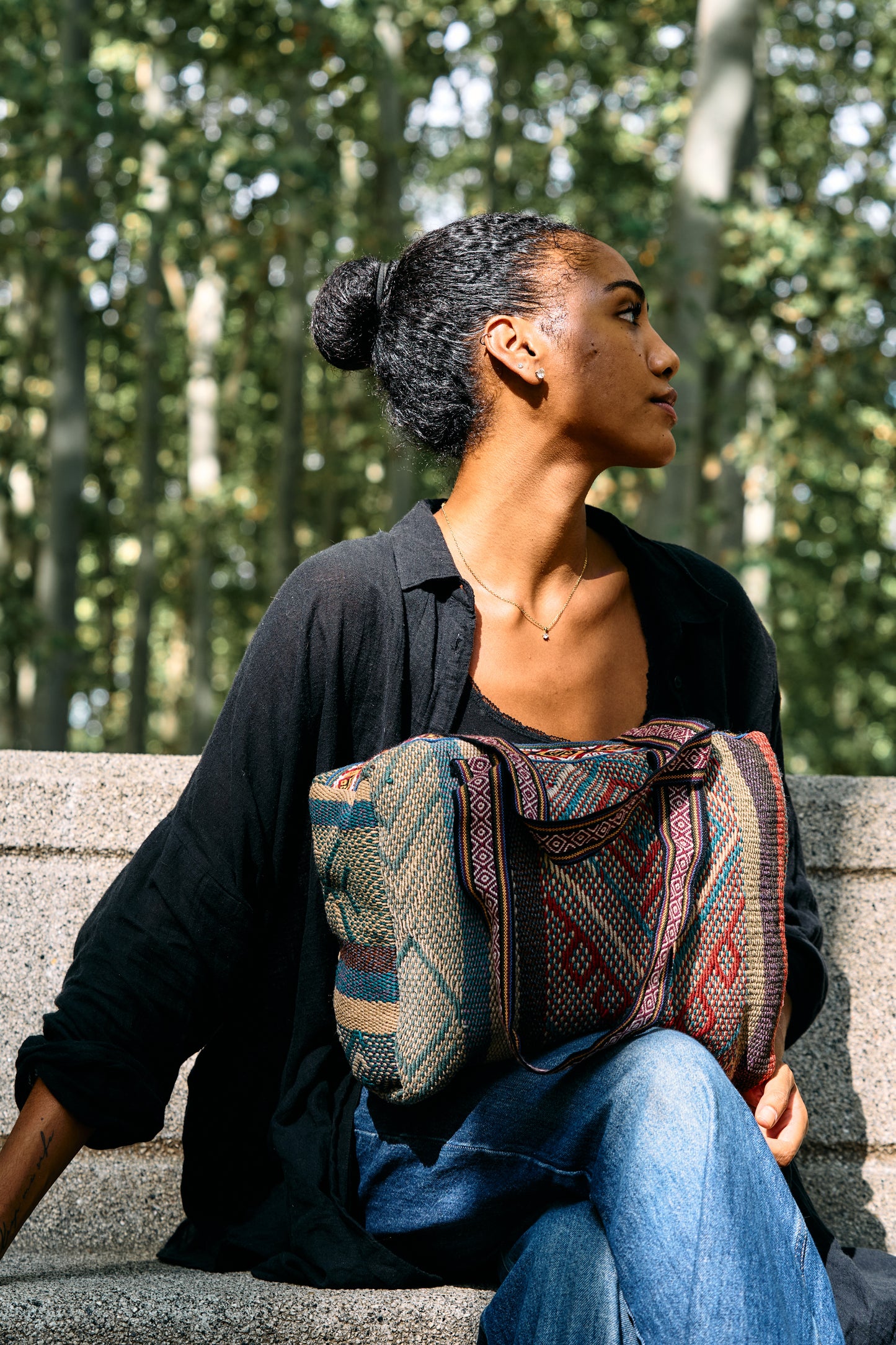 Geometric Pattern Shoulder Bag