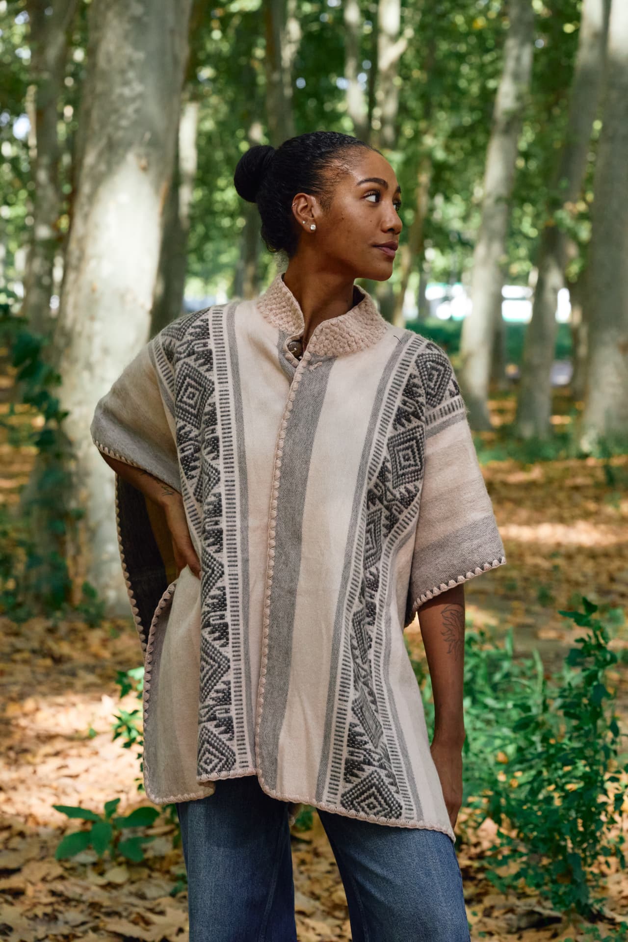Poncho Tejido Unisex Lana