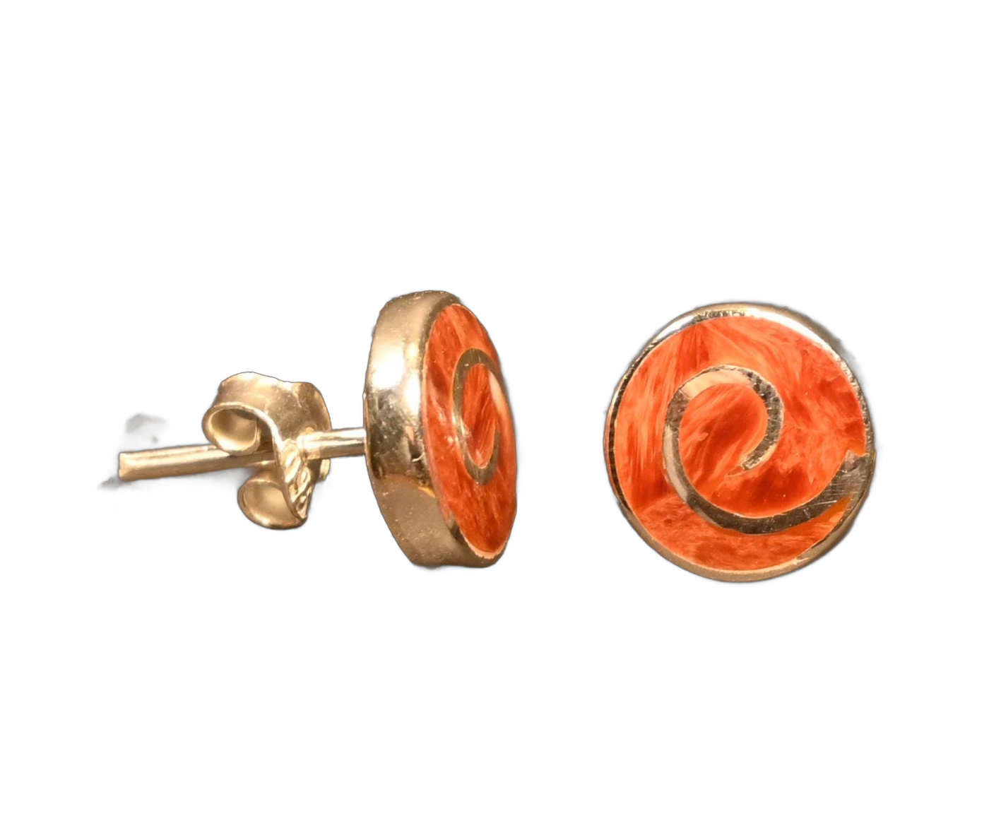 Aretes Espiral Coral Plata