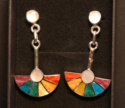 Pendiente Cuchilla Rayos de Sol Plata 950