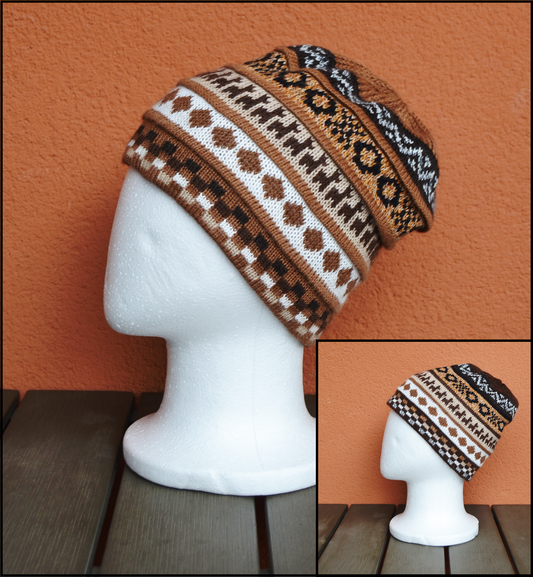 Alpaca Chullo Double-Sided Reversible Baby Alpaca Winter Hat with Earflaps