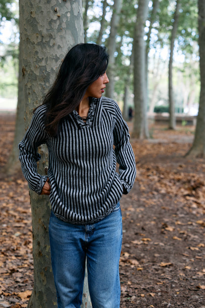 Peruvian Striped Alpaca Sweater