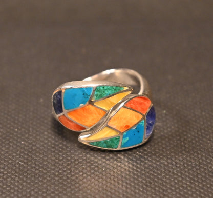 Anillo Doble Hoja de Coca Plata 950