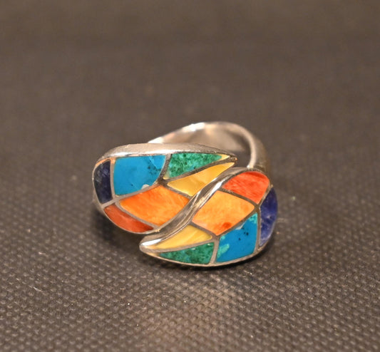 Anillo Doble Hoja de Coca Plata 950