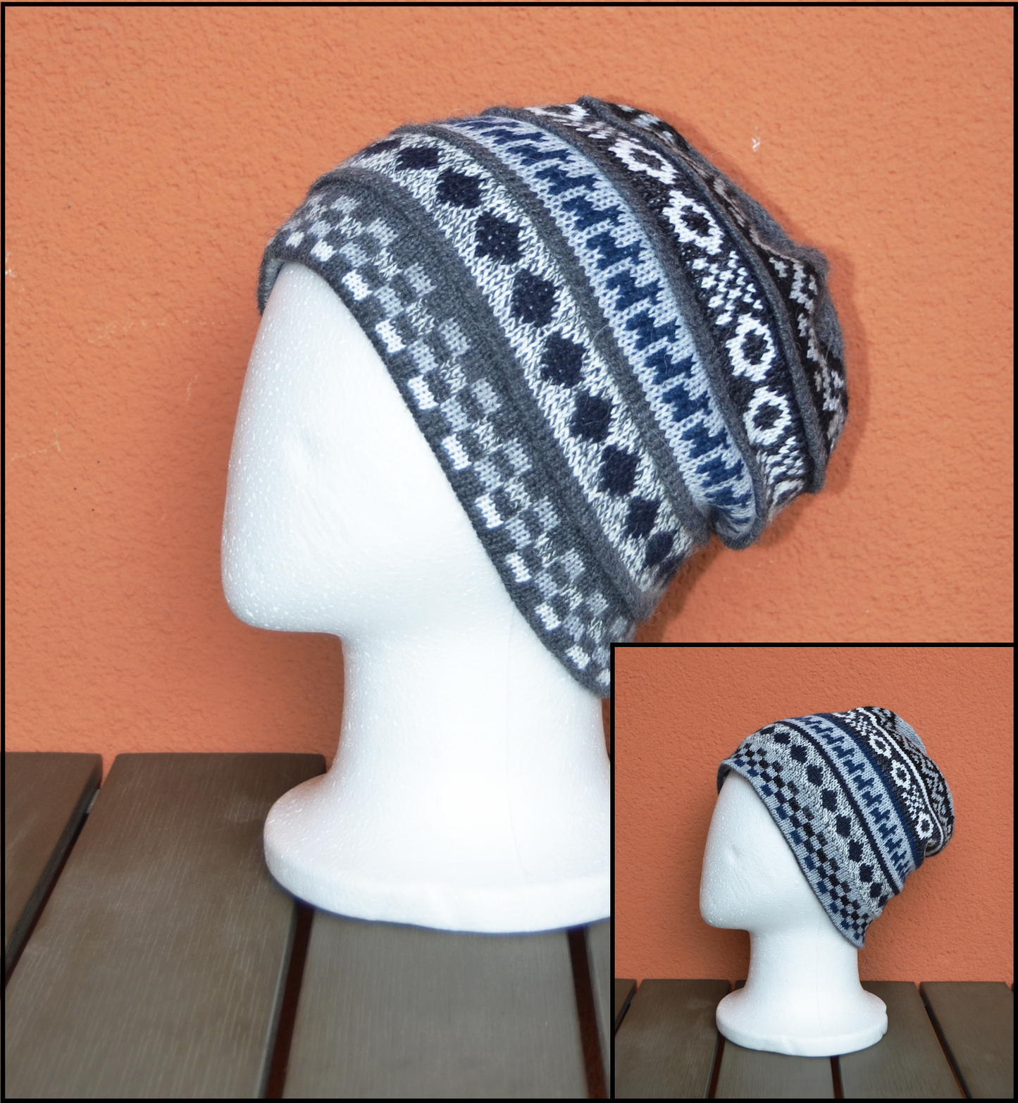 Alpaca Chullo Double-Sided Reversible Baby Alpaca Winter Hat with Earflaps
