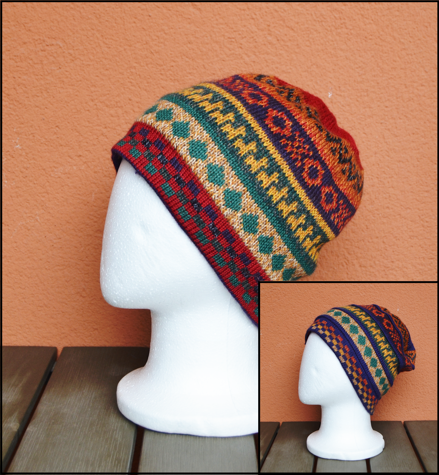 Alpaca Chullo Double-Sided Reversible Baby Alpaca Winter Hat with Earflaps