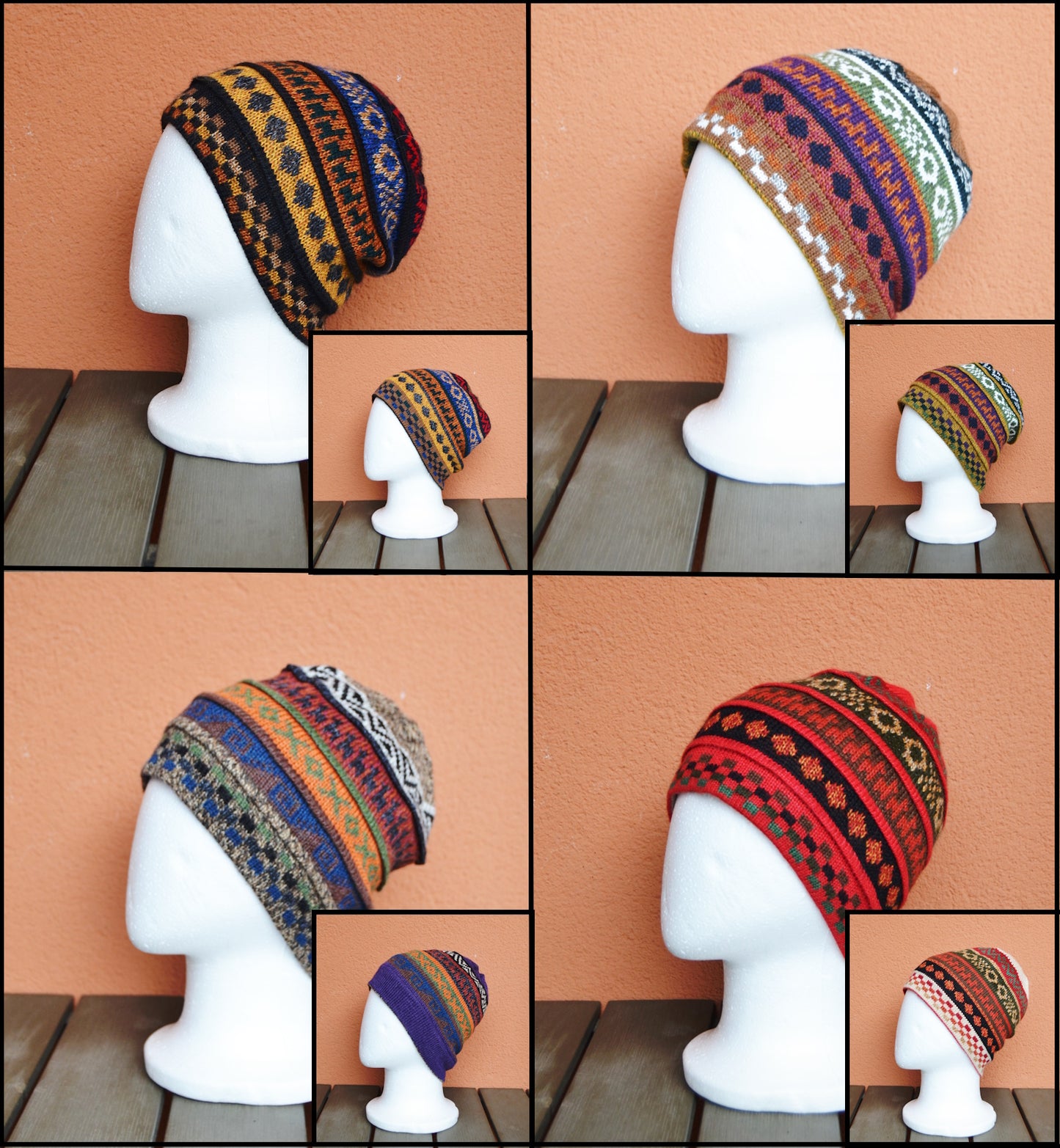 Alpaca Chullo Double-Sided Reversible Baby Alpaca Winter Hat with Earflaps