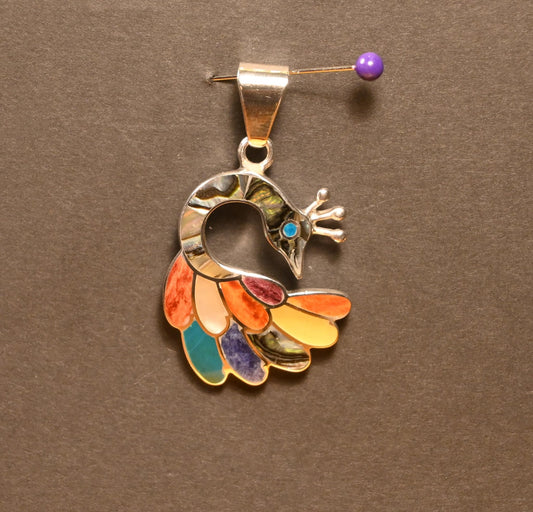 Colgante Pavo Real Plata 950