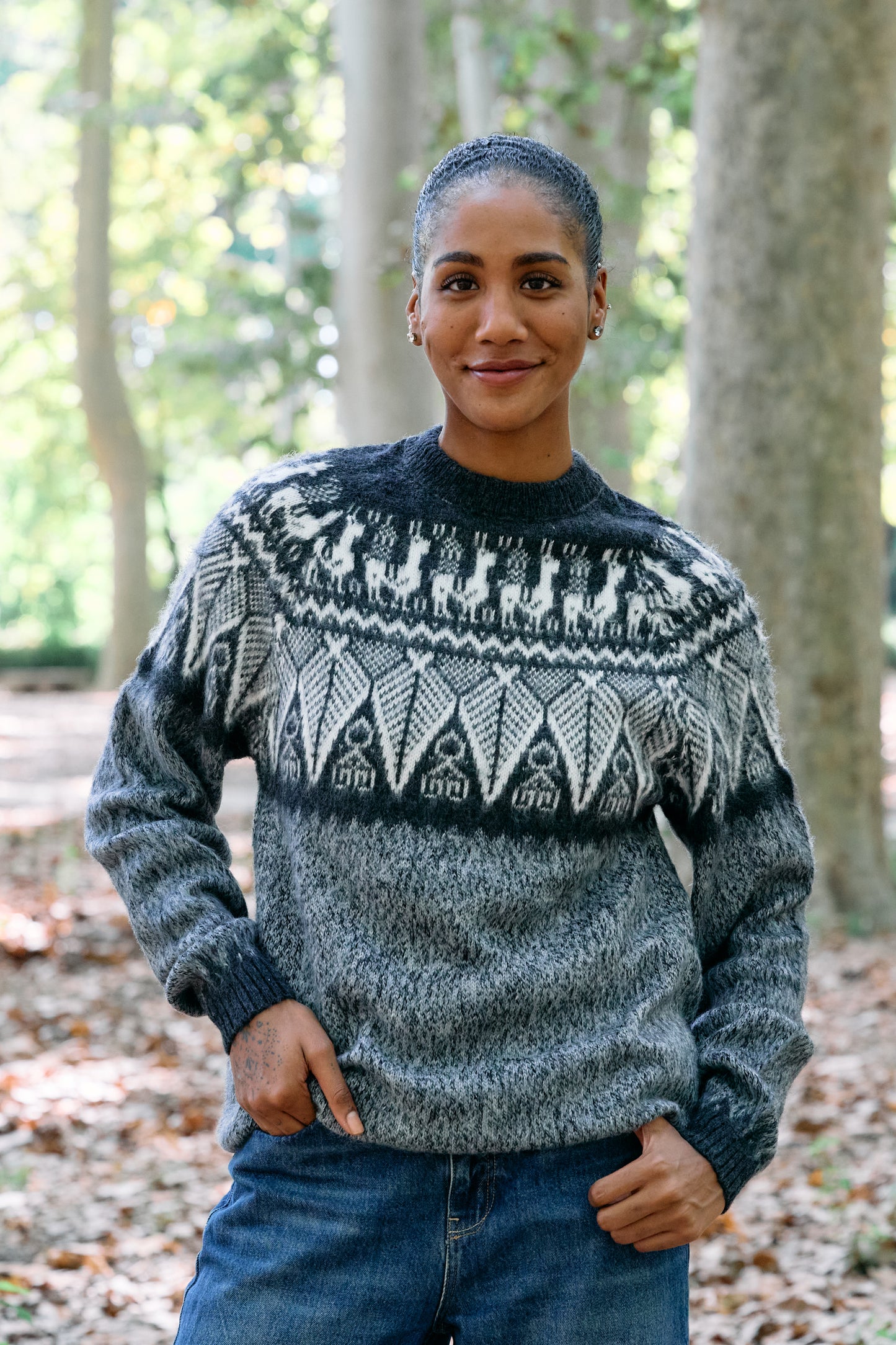 Peruvian alpaca marled sweater