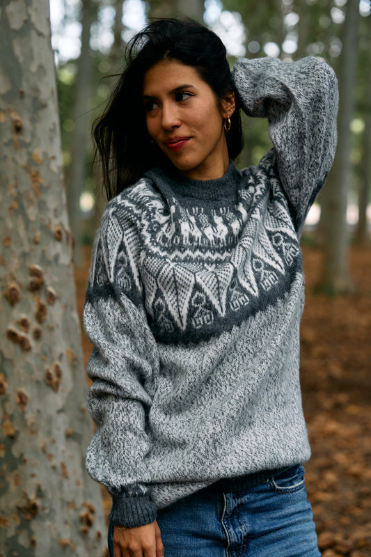 Peruvian alpaca marled sweater