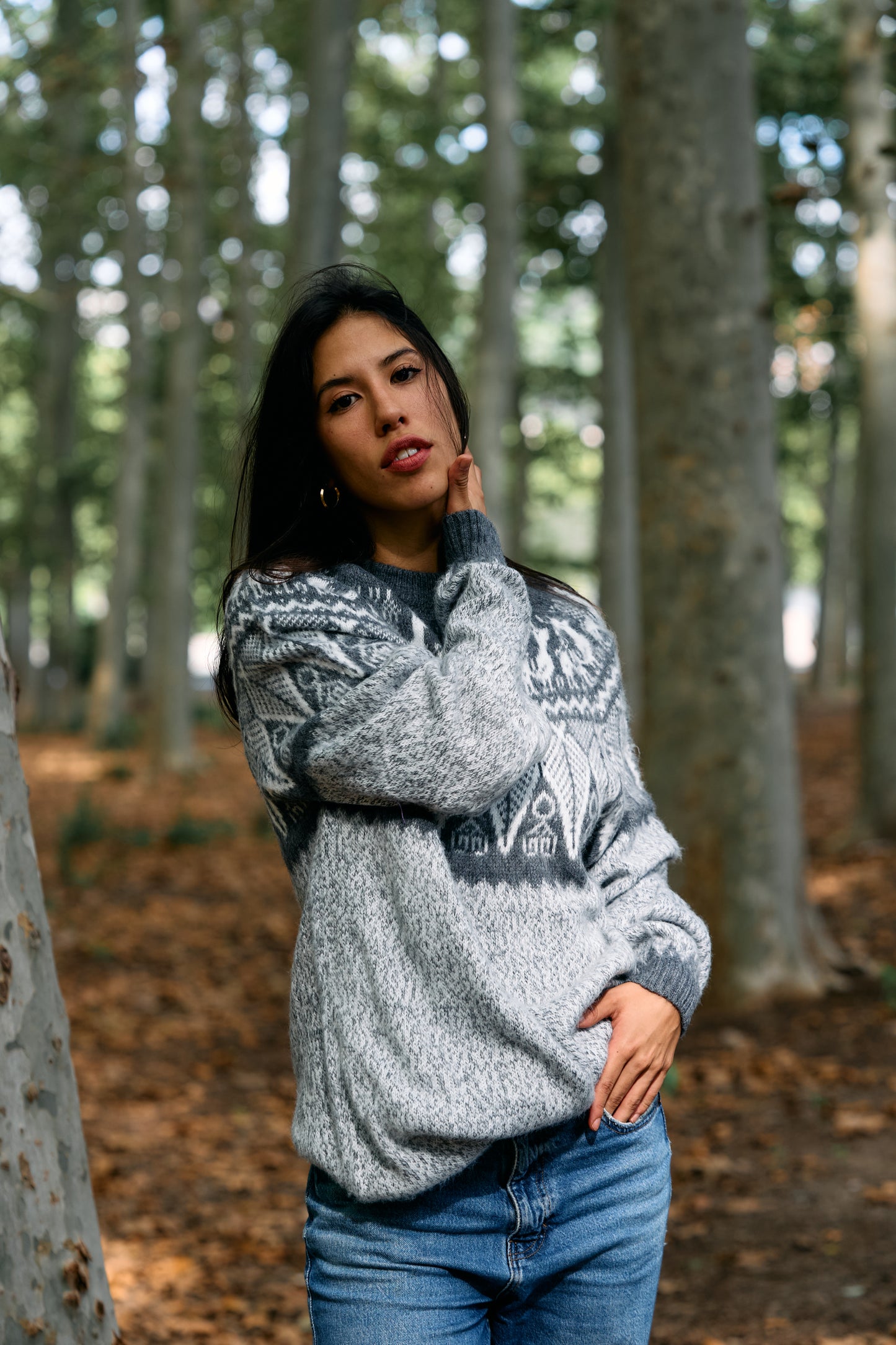 Peruvian alpaca marled sweater