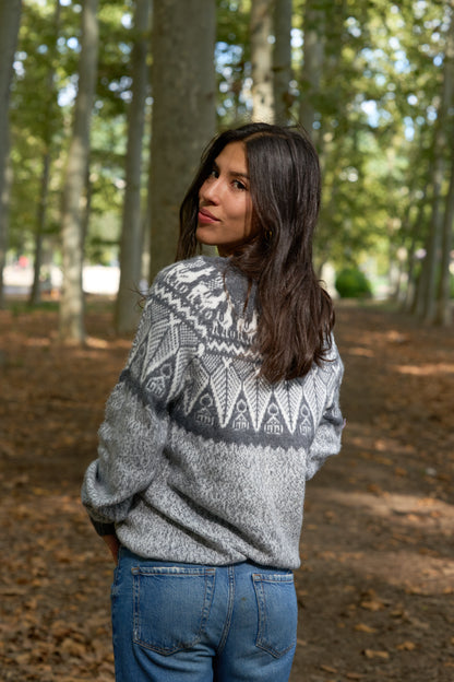 Peruvian alpaca marled sweater