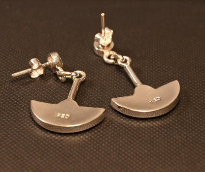 Pendiente Cuchilla Rayos de Sol Plata 950