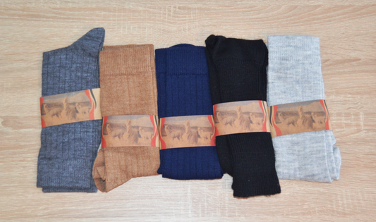 Handmade alpaca and cotton socks