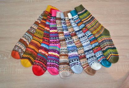 Handmade alpaca socks